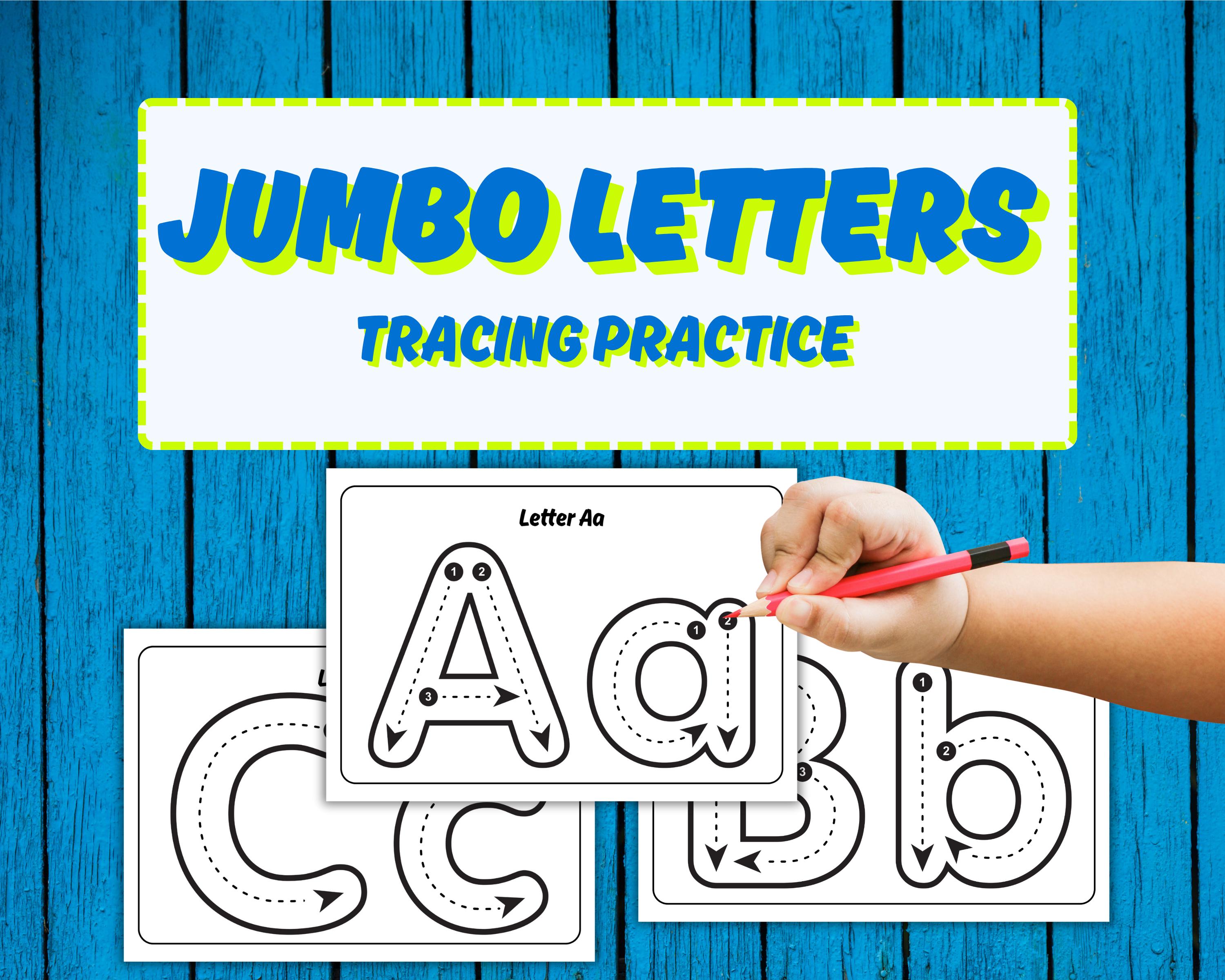 Jumbo Lettering Jumbo Alphabet Tracing Letters: Uppercase & Lowercase - Printable ...