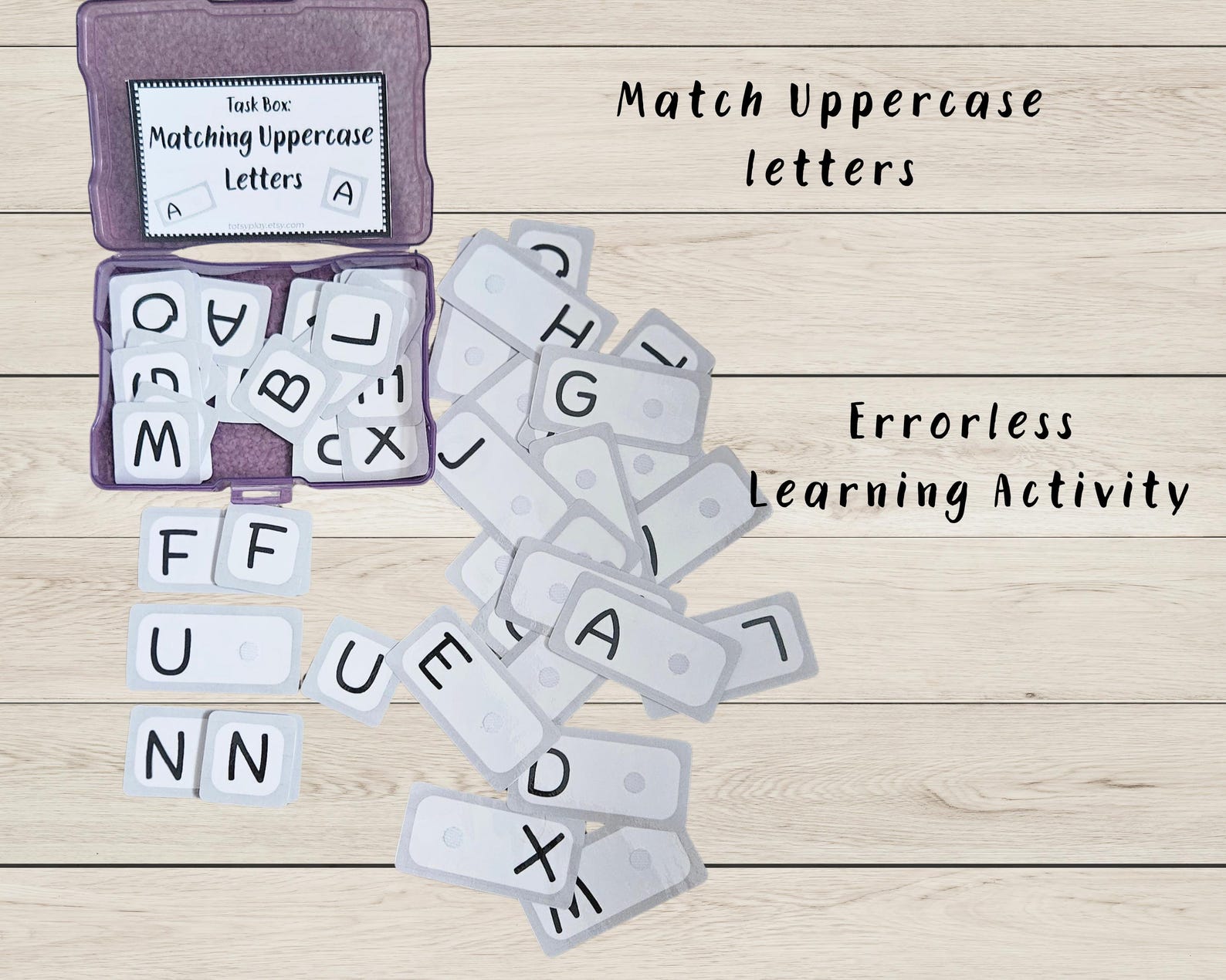 Printable PDF Uppercase Letter Matching | Task Box Learning Activity ...