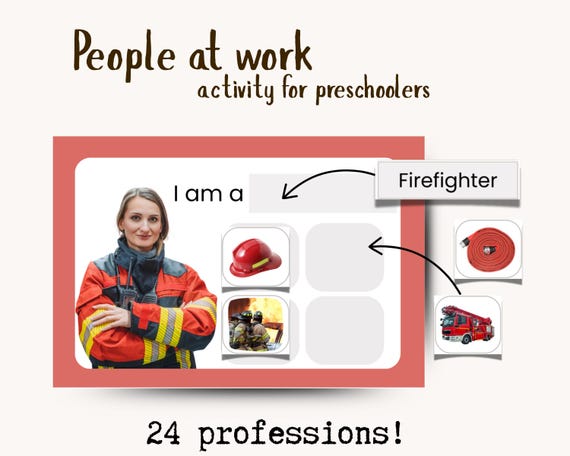 Professions Matching Game: Community Helpers Learning Cards (Printable PDF)