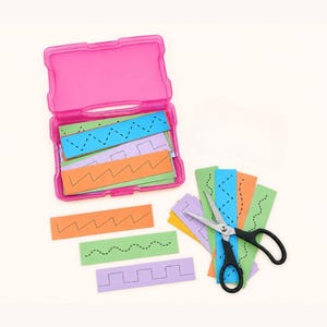 Cutting Strips Activity PDF – 20 Designs for Fine Motor Practice | Bonus file - cutting mazes