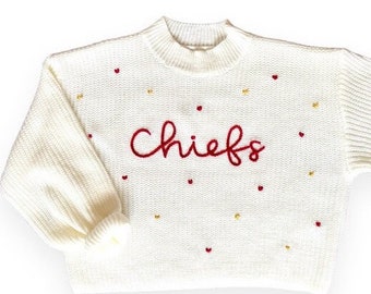 ADULT Hand Embroidered Chiefs Sweater