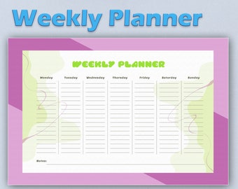 Weekly planner pdf, planner digital download, printable planner templates, planner pdf, basic digital planner, business planner digital