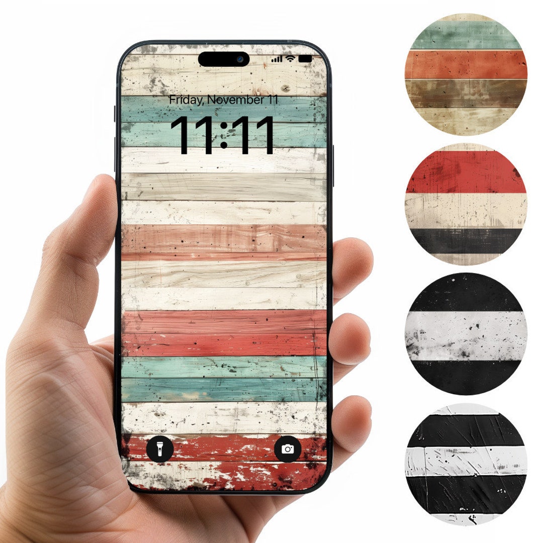 5 Horizontal Vintage Stripes iPhone Wallpaper Retro Phone