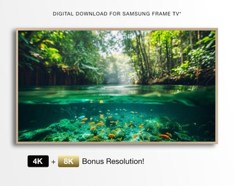 Jungle River Samsung Frame TV Artwork 4K + 8K Bonus File Verträumte Kunst Großes Wallpaper Digital Download Monitor Display Schlafzimmer Ideen