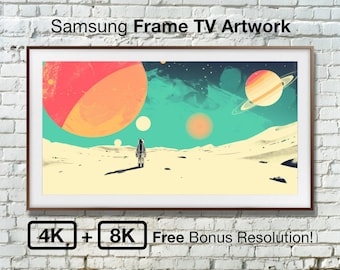 Lonely Planet | Samsung Frame TV Art, 4K+8K Bonus File! Retro-Futuristic TV Artwork, Abstract Wallpaper, Vintage, Digital Download