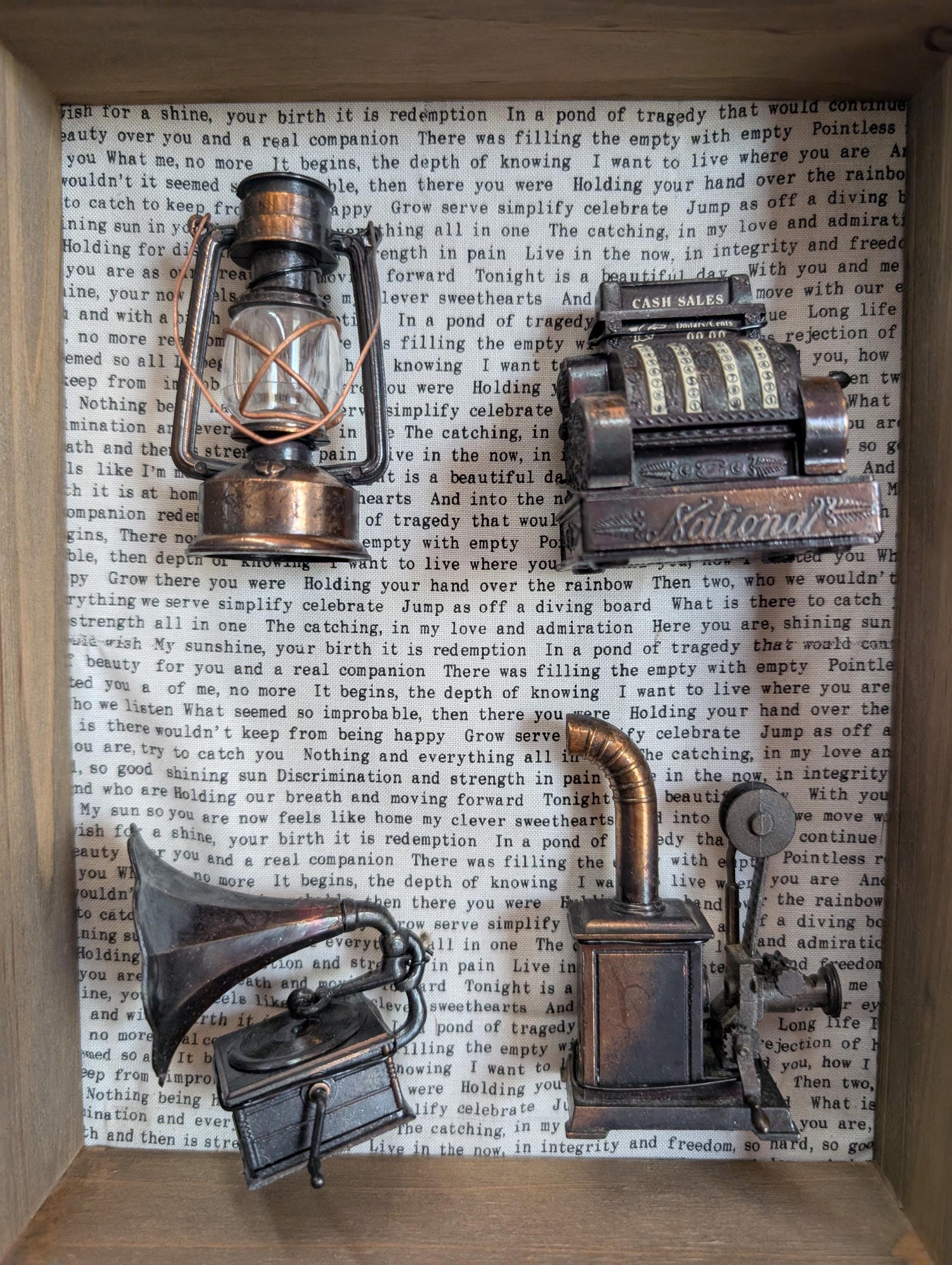 8x10 Shadow Box Rustic Decor, Antique Cast Iron Sharpeners, Gift, Home ...