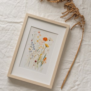Natural Wildflower Watercolor Wall Art, Watercolor Digital Prints, Botanical Downloadable Prints, Digital Wall Art, Farmhouse Decor
