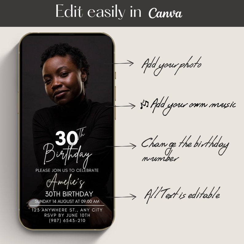 Full Editable Mobile Invitation, Custom Photo Digital Invitation ...