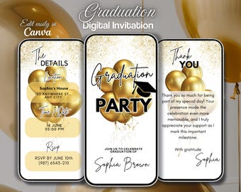 Editable Graduation Invitation Template 2025, Digital Graduation Party Invite, Graduation Announcement, College Graduation party Invitation