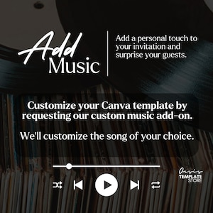 Voeg muziek toe aan je canvassjabloon. Voeg muziek toe aan of wijzig muziek in een Canva-uitnodigingssjabloon.
