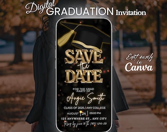 2026 Graduation Save the date Invitation, Editable Digital Graduation Party Invite, College Grad Announcement, Digital Graduation Template