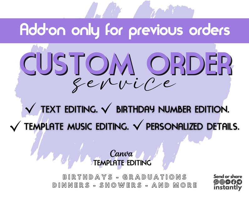 Order Only Custom Order Service - Add-on Only Previous Orders - Etsy