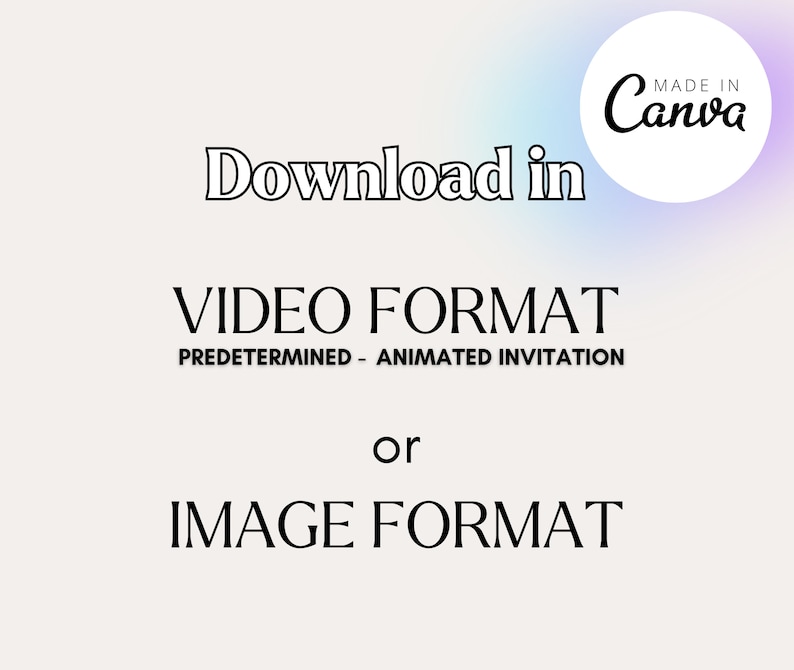 May include: Download in video or image format. The text "Made in Canva" is in a white circle with a purple and blue gradient background.