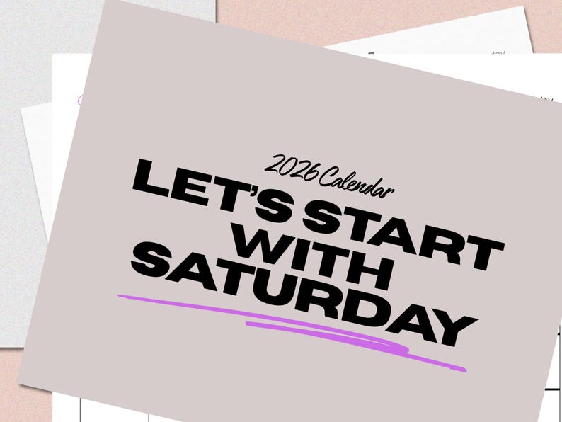 Saturday Start Saturday Start 2026 Monthly Calendar for Planning, Tracking, and ...