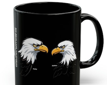 Jackie and Shadow Big Bear Lake Eagle Mug California Bald Eagles Coffee Cup Jacky Shadow Eagle Eggs Black Mug (11oz)