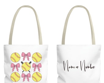 Softball Mom Bag, Softball Mom Gift, Softball Tote Bag, Cute Bag, Coquette Tote Bag, Cute Tote Bag, Loud and Proud Softball Mom, Sports Mom