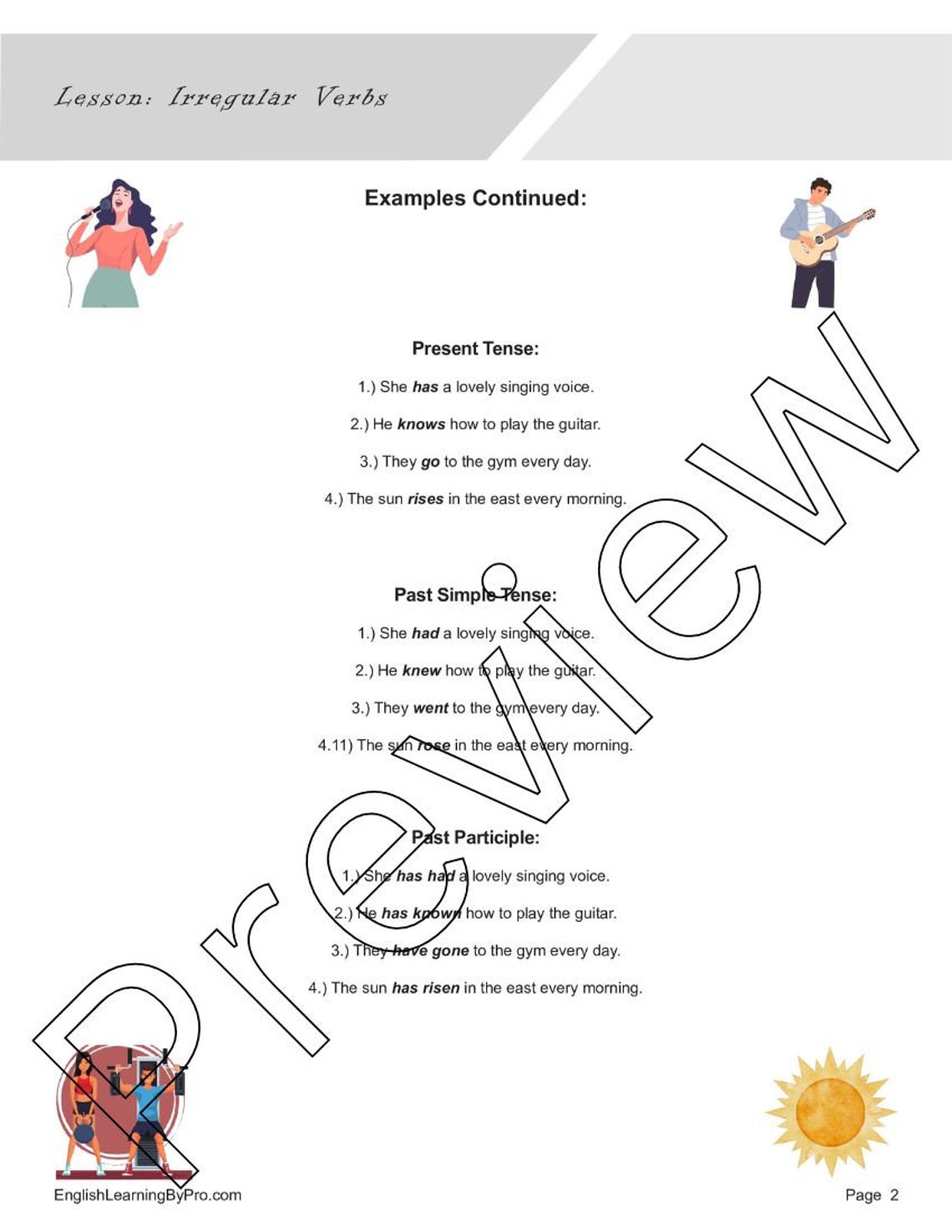 Irregular Verbs Lesson: Introduction 5 Worksheets editable, Fillable ...