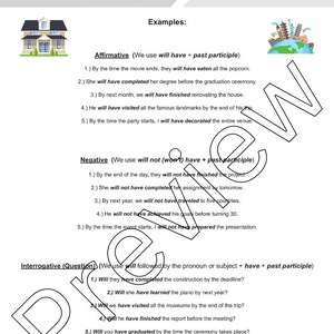 Future Perfect Tense Verb Lesson: Introduction + 3 Worksheets (editable ...