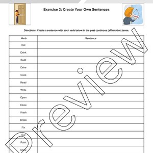 Past Continuous Tense Verbs Lesson: Introduction + 3 Worksheets ...
