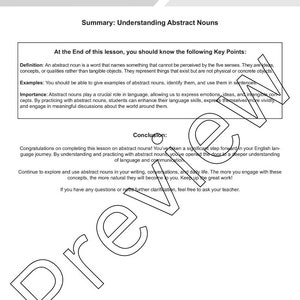 Abstract Nouns Lesson: Introduction + 4 Worksheets (editable, Fillable ...