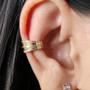 Thick Irregular Ear Cuff Earring Conch Ear Cuff Sterling Silver Ear Cuff Simple earring Yellow Gold Ear Wrap Cuff LL367
