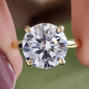 5.00 CT Round engagement ring Gold ring Silver ring Promise ring Diamond ring Simulant ring Solitaire ring Gift for her Stacking ring LL128