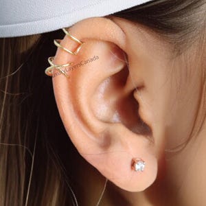 Set of 2 Ear Cuffs for Upper Ear No Piercing Needed Cuff Cartilage Earring Cuff Gold Ear Wrap Cuff LL333