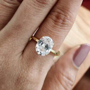 10.00 X 8.00 MM Oval Diamond engagement ring Gold Silver ring Promise ring Oval Diamond ring Simulant ring Solitaire ring Gift for her LL64
