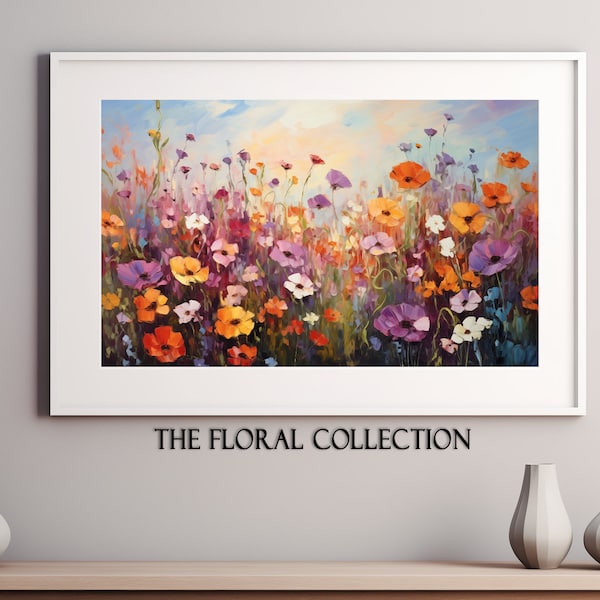 Floral Digital Print | Wall Art | Flower Print | Printable Artwork | Colorful | Wall Décor | #1F