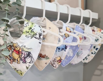 Winnie the Pooh Baby Bibs, Absorbent Cotton Bibs, Dribble Bibs, Gender Neutral Bibs, Baby Shower Gifts, Bandana Bibs