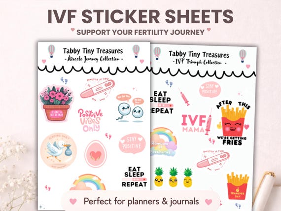 IVF Planner Sticker Sheet, IVF Stickers, Fertility Sticker, Journal Stickers, Infertility Gift,Planner Stickers,IUI Hope Sticker