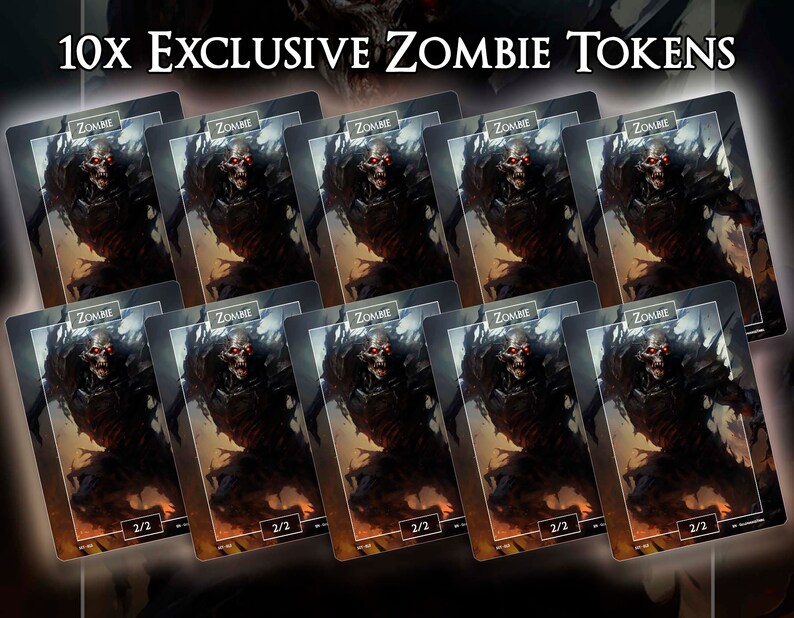 Zombie Tokens Set A 12 Cards MTG Tokens MTG Proxies Magic the Gathering
