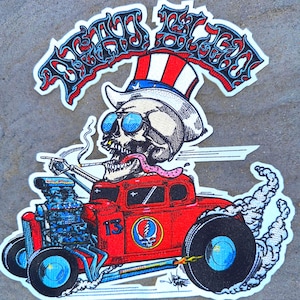 Grateful Dead Inspired Original Art by Jack Shure “Dead Sled” 11” embroidered patch - Golden Rule Goods