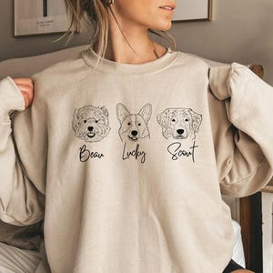Custom Dog Face Crewneck, Dog Sweatshirt, Custom Dog Name Shirt, Gift for Dog lovers, Dog Mama Shirt, Dog Dad Shirt, Custom Dog Name Hoodie