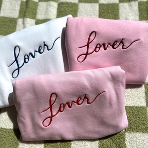 Lover Embroidered Sweatshirt, Lover Embroidered Sweater, Valentines Day Sweatshirt