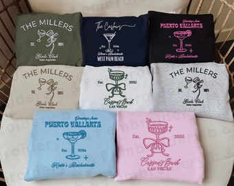 Custom Bachelorette Party Embroidered Sweatshirt, Personalized Sweater, Embroidery Bachelorette Crewneck, Bridal Gifts, Bridesmaid Gift