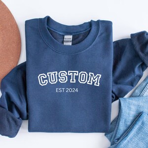 Custom Embroidered Varsity Crewneck - Embroidery Crewneck- Custom Embroidery - Personalized Sweatshirt - Embroidered Sweatshirt