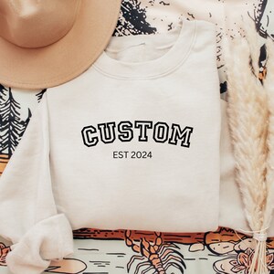 Custom Embroidered Varsity Crewneck - Embroidery Crewneck- Custom Embroidery - Personalized Sweatshirt - Embroidered Sweatshirt
