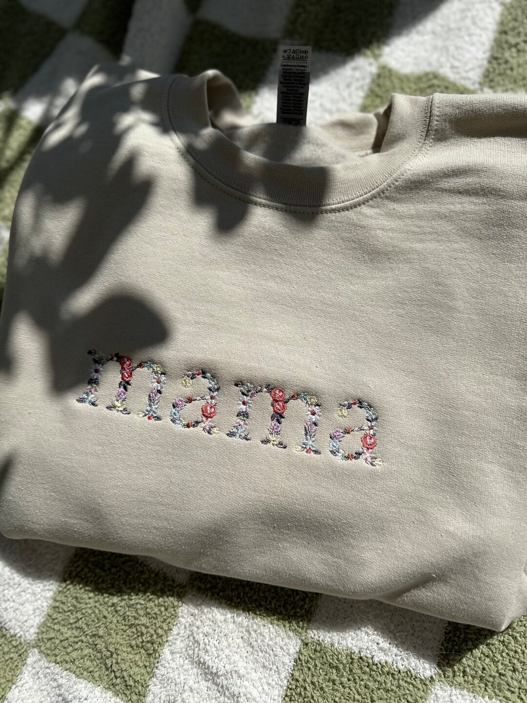 Vintage Quilt MAMA Sweatshirt - Blue