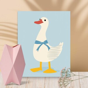 Poster illustrato Little Goose - Cameretta per bambini in blu tenue