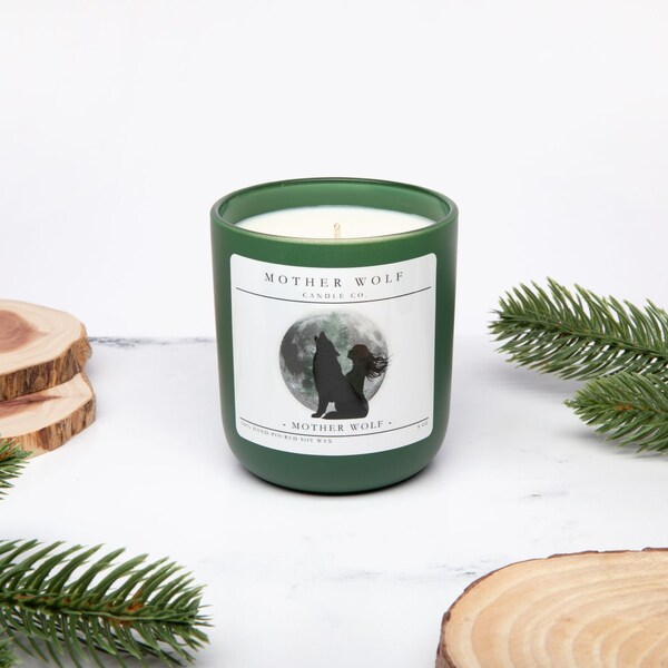 Mother Wolf, Non-Toxic Candle, 100% Soy Wax, Scented Candle, Clean Fragrance, Modern Home, Nature and Wilderness, Mountain Sunrise Scent