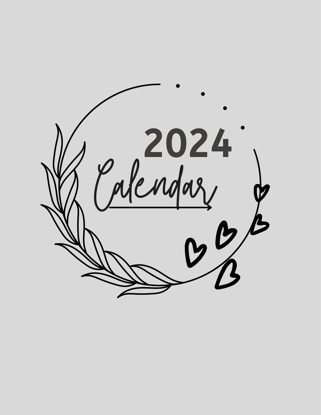 Digital 2024 Calendar Etsy