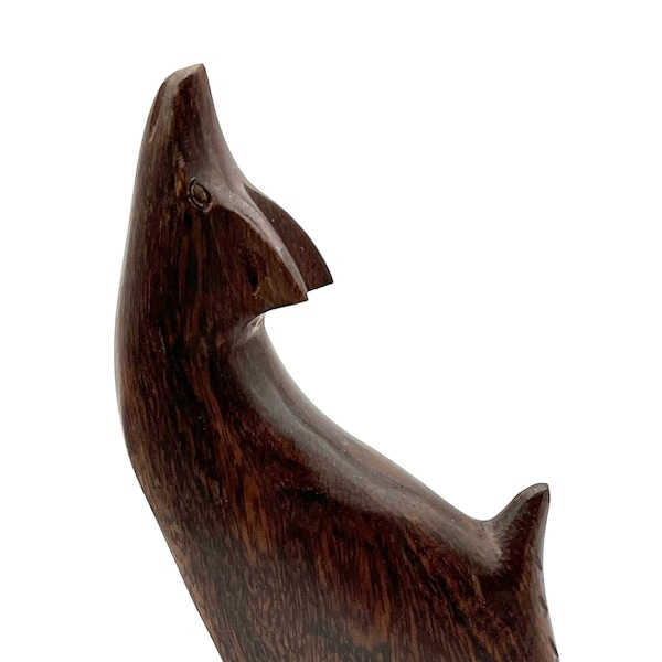 Hand-Carved Ironwood Wolf Sculpture