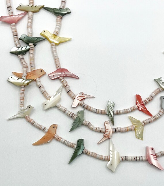 Multi-Strand and Multi-Colored Birds and Beads Ne… - image 4