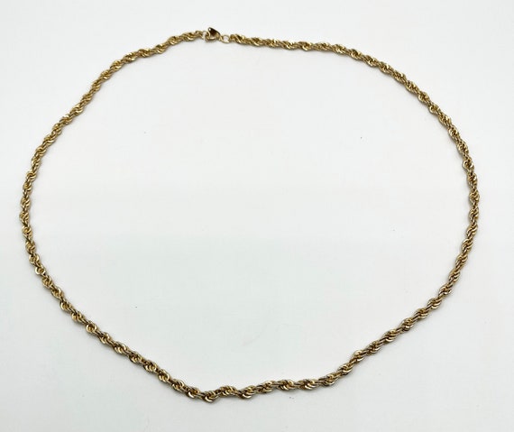 Long Gold Toned DNA Chain Necklace - image 1