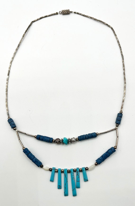 Double Strand Turquoise and Beaded Necklace