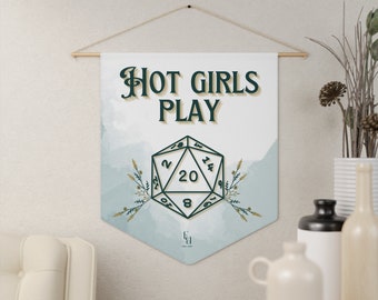 Hot Girls Play DnD Wall Art Pennant- Smoky Sage