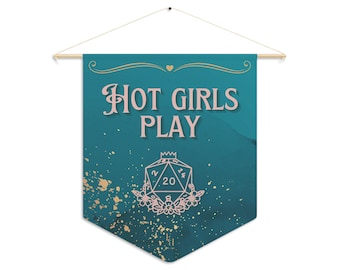 Hot Girls Play DnD Wall Art Pennant