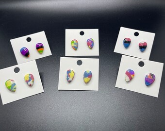 The Colors of Fiesta stud polymer clay earrings