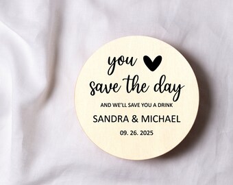 Custom Save the Date Wood Chip, Save the Date Favors, Custom Wood Magnets, Wedding invite, Wedding Favors, Wedding Gifts, Save the Date Gift